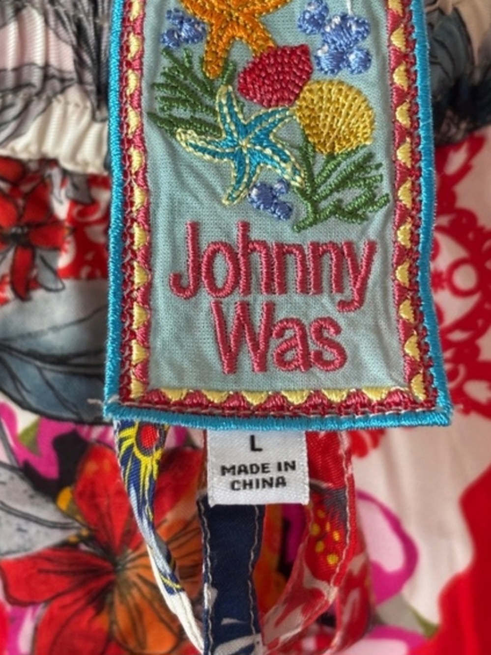 Johnny Was Multicolor Floral Patchwork Track Pants - Picture 4 of 4